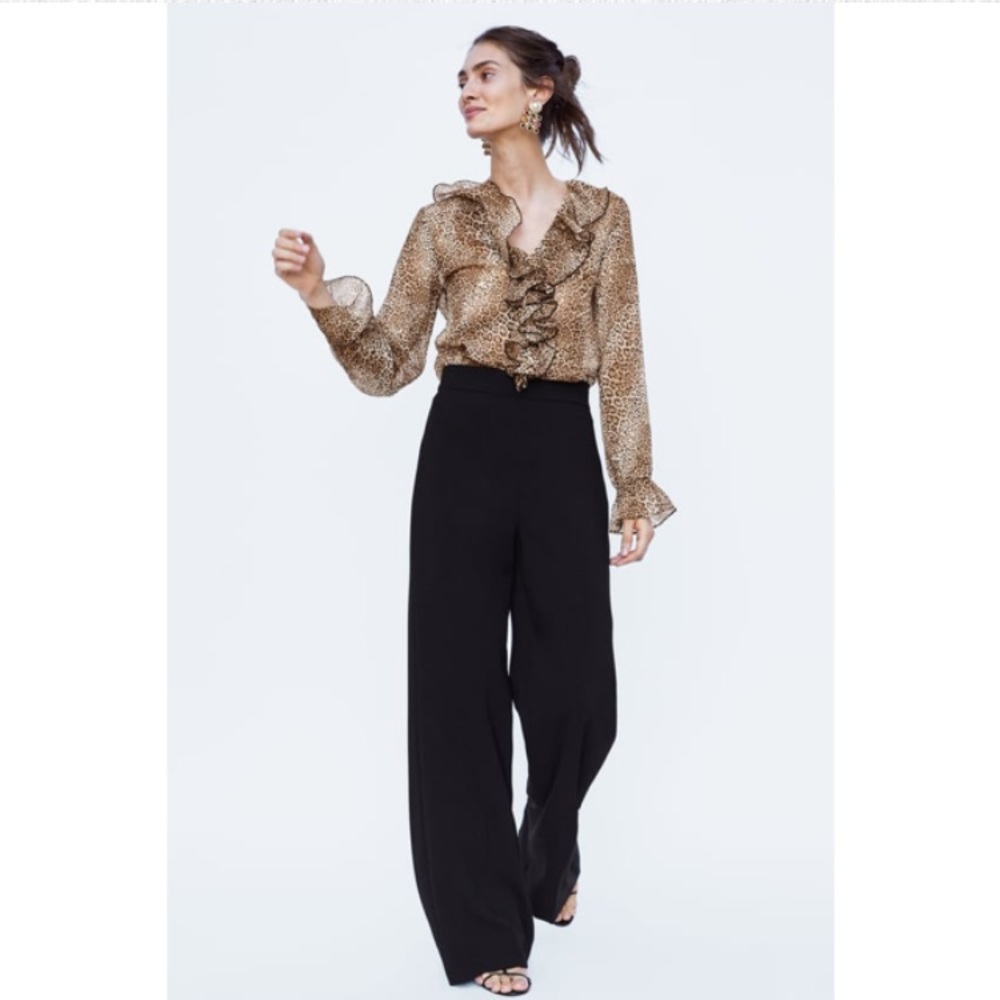 Brand new -Zara LEOPARD RUFFLE BODYSUIT - Picture 5 of 5